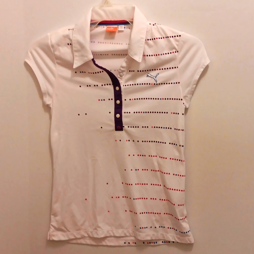 PUMA TOP PURPLE & WHITE SIZE M